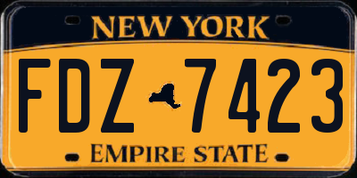 NY license plate FDZ7423