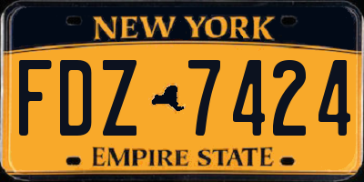 NY license plate FDZ7424