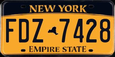 NY license plate FDZ7428