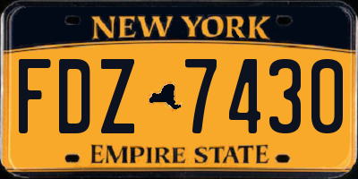 NY license plate FDZ7430