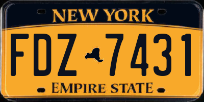 NY license plate FDZ7431
