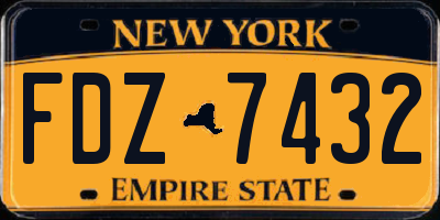 NY license plate FDZ7432