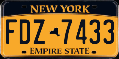 NY license plate FDZ7433