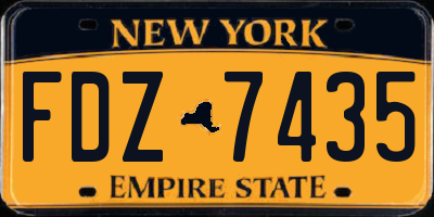 NY license plate FDZ7435