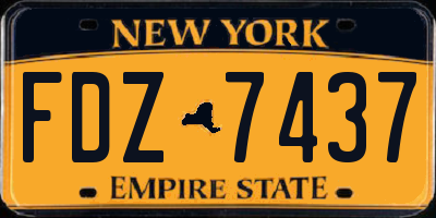 NY license plate FDZ7437