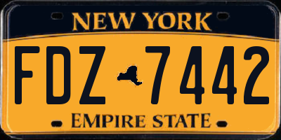 NY license plate FDZ7442