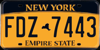 NY license plate FDZ7443