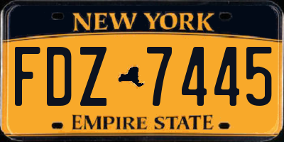 NY license plate FDZ7445