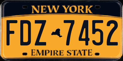 NY license plate FDZ7452
