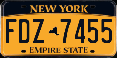 NY license plate FDZ7455