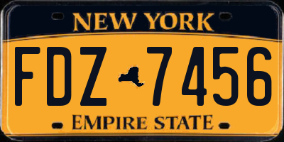 NY license plate FDZ7456