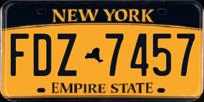 NY license plate FDZ7457
