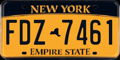 NY license plate FDZ7461