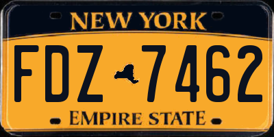NY license plate FDZ7462