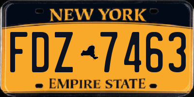 NY license plate FDZ7463