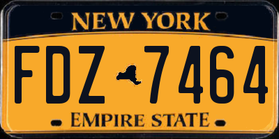 NY license plate FDZ7464
