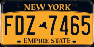 NY license plate FDZ7465