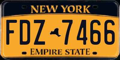 NY license plate FDZ7466