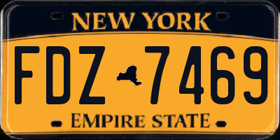 NY license plate FDZ7469