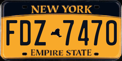 NY license plate FDZ7470