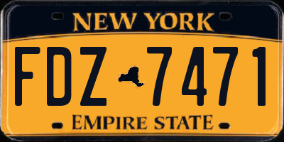 NY license plate FDZ7471