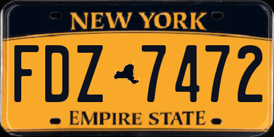 NY license plate FDZ7472
