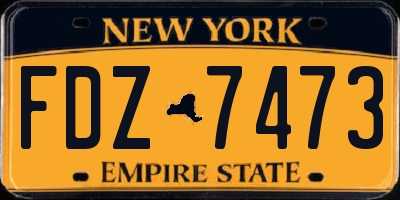 NY license plate FDZ7473