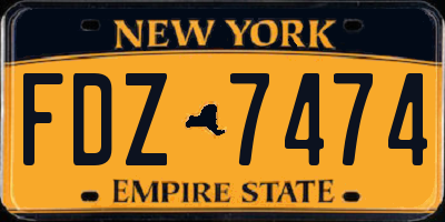 NY license plate FDZ7474