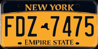 NY license plate FDZ7475