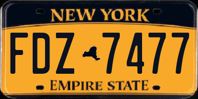 NY license plate FDZ7477