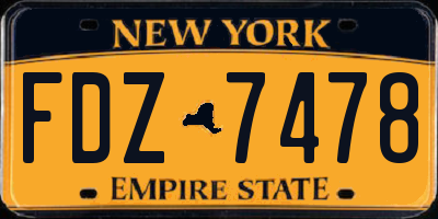 NY license plate FDZ7478