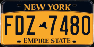 NY license plate FDZ7480