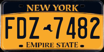 NY license plate FDZ7482