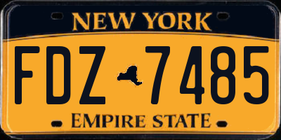 NY license plate FDZ7485