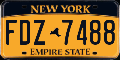 NY license plate FDZ7488