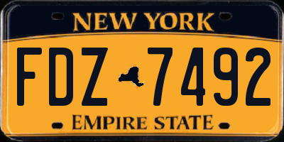 NY license plate FDZ7492