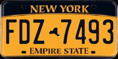 NY license plate FDZ7493