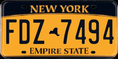 NY license plate FDZ7494