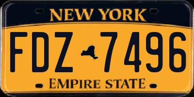 NY license plate FDZ7496
