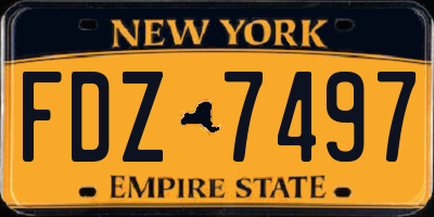 NY license plate FDZ7497