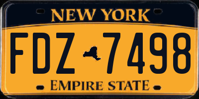 NY license plate FDZ7498