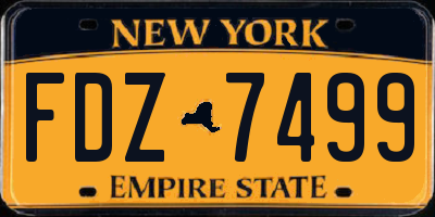 NY license plate FDZ7499