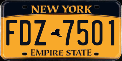 NY license plate FDZ7501