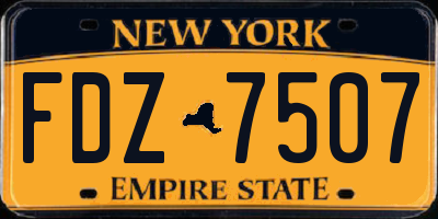 NY license plate FDZ7507