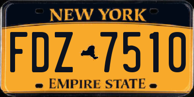 NY license plate FDZ7510