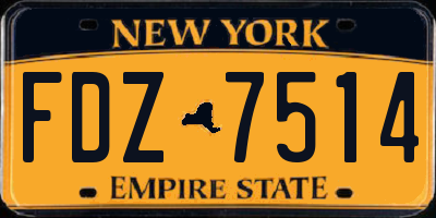 NY license plate FDZ7514
