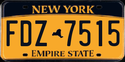 NY license plate FDZ7515