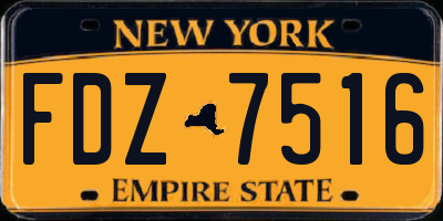 NY license plate FDZ7516