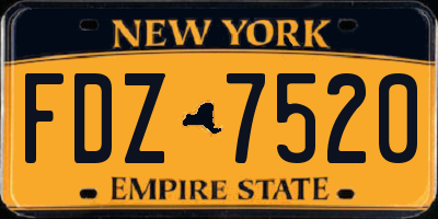NY license plate FDZ7520