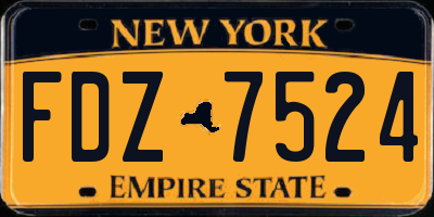 NY license plate FDZ7524